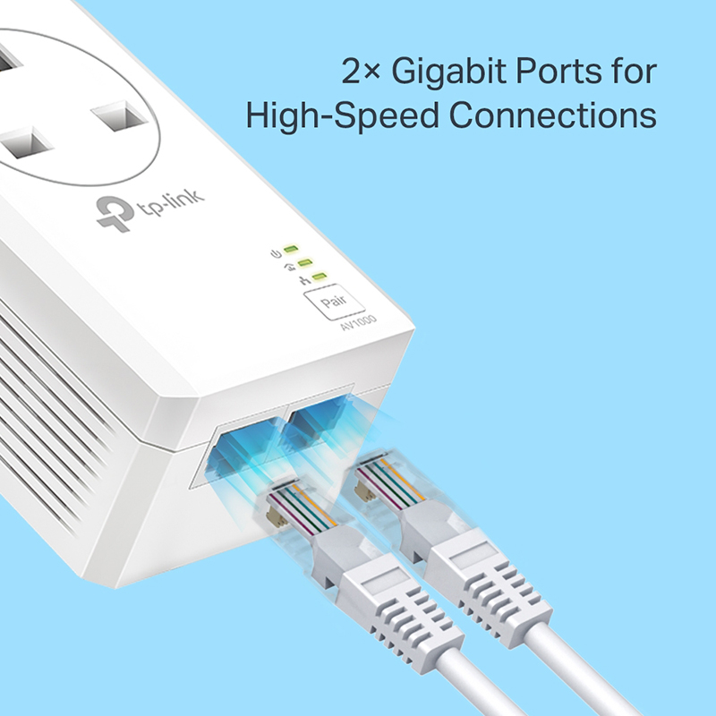 TP-Link TL-PA7027P KIT AV1000 2Port GB Powerline Starter Kit